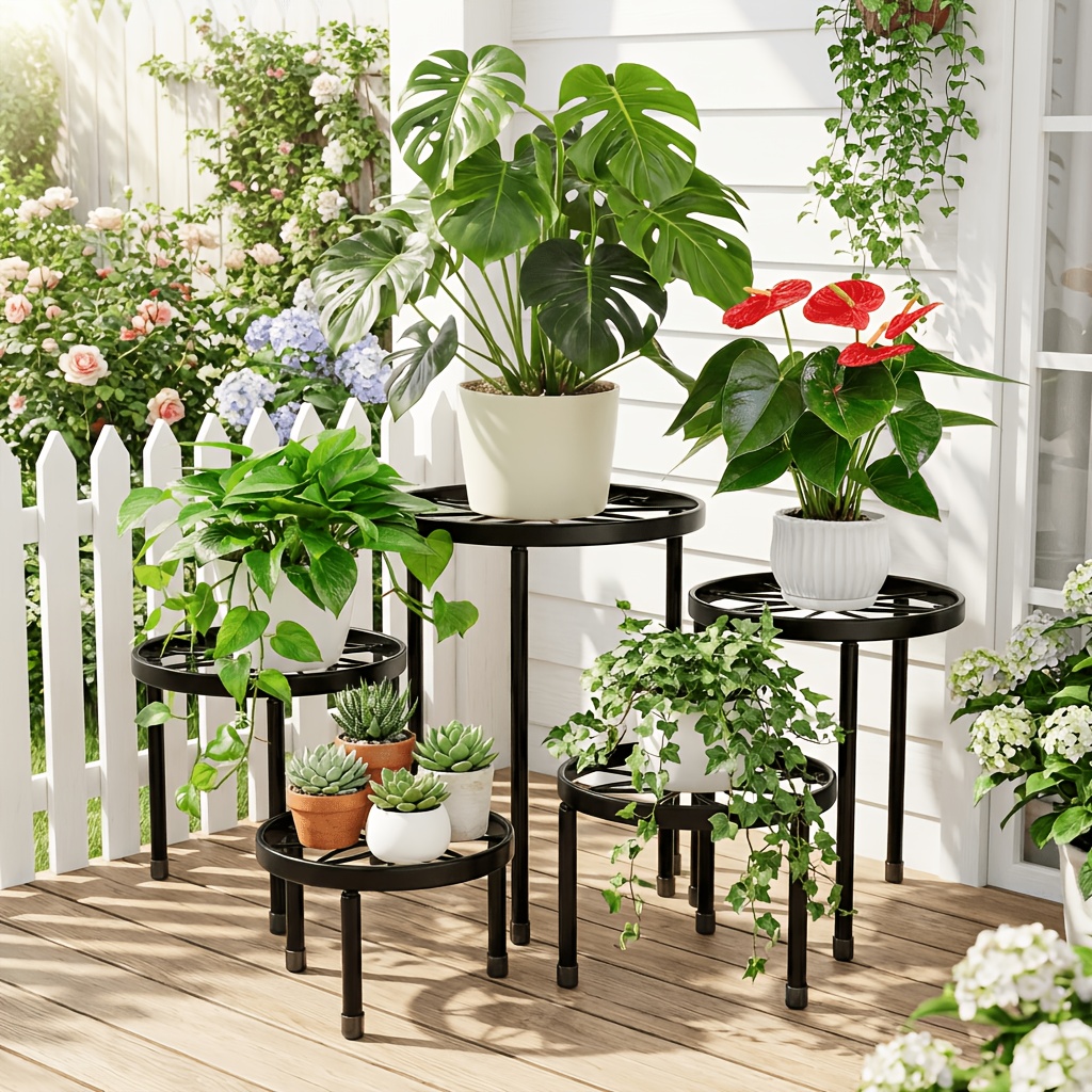 multi level plant stand outdoor sold on Temu United States
