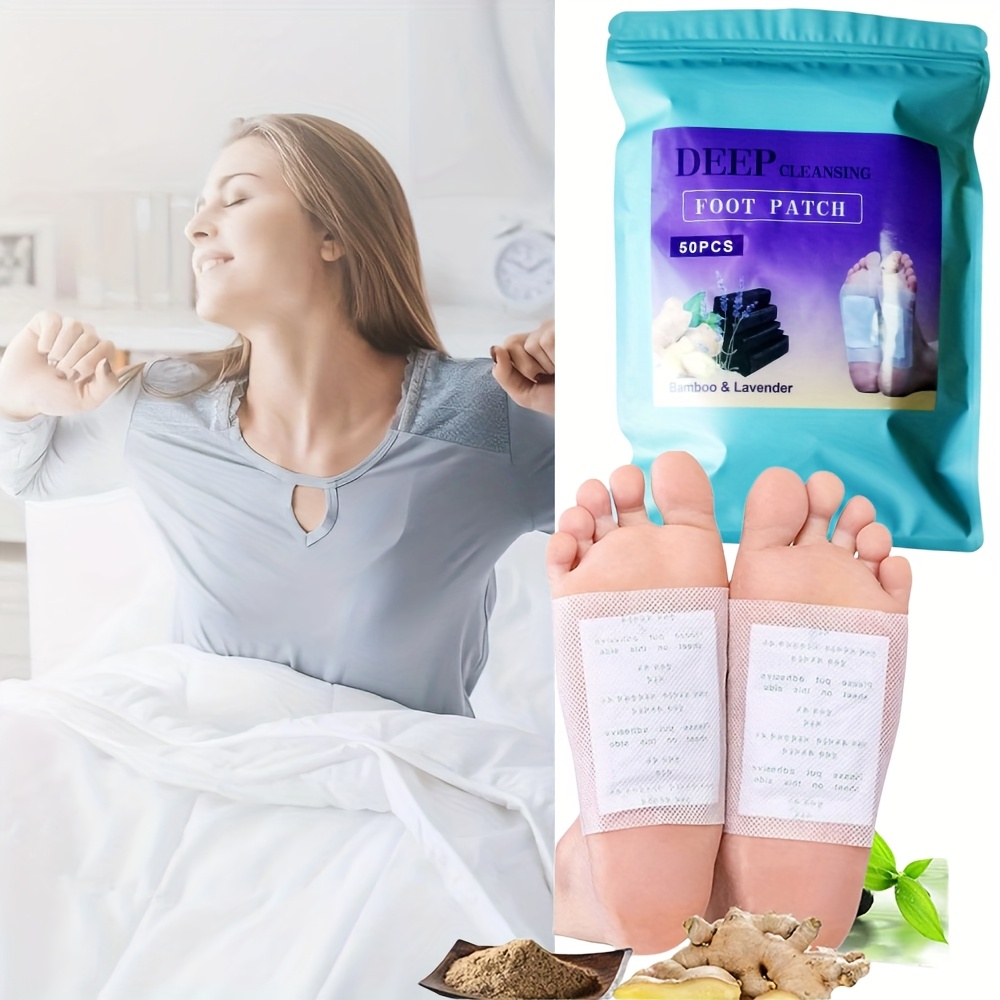 50pcs Deep Cleansing Foot Patches with Bamboo Vinegar & Ginger Powder - Lavender Infused for Exfoliation, Itch Relief, and Improved Circulation, Perfect Gift for Parents, Natural Ingredients|Relaxing Aroma|Aromatic Ingredient