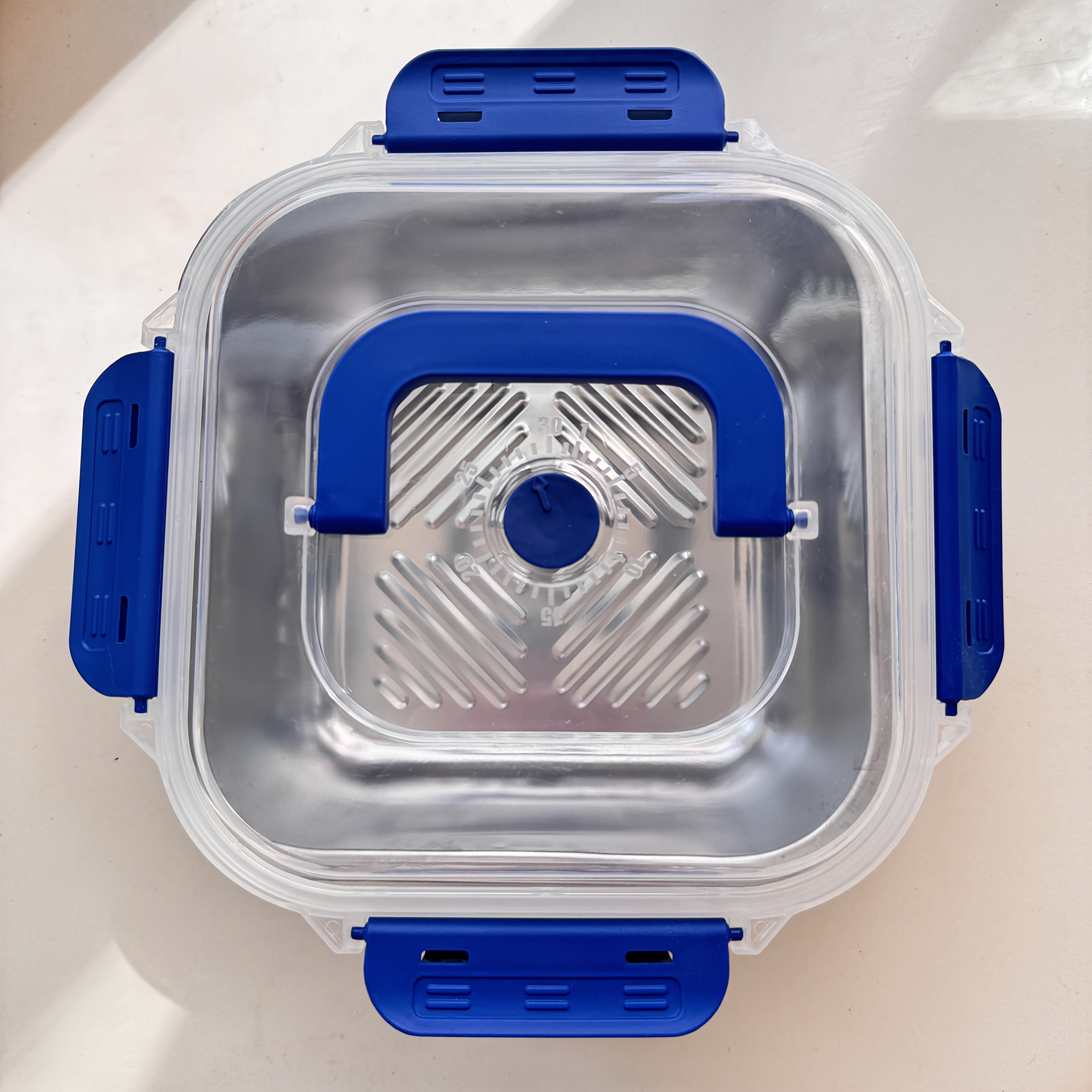 TEMU Extra-large Leak-proof Stainless-steel Food Storage Containers With Blue Lids, Suitable For Refrigerators And Lunch Boxes. The 60.87-ounce