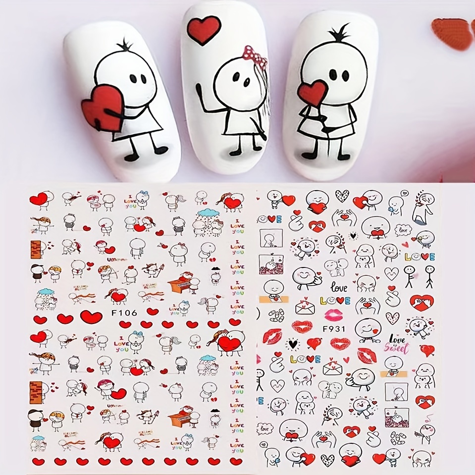 

2pcs 3d For For Girl Diy - Decals Manicure Art Decorations Stickers