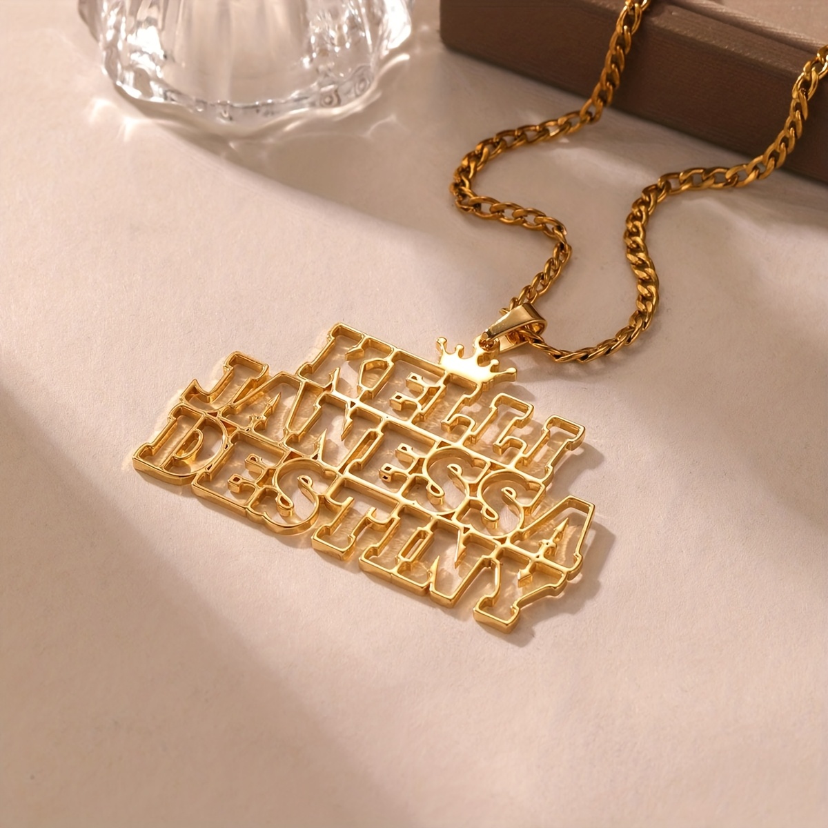 Personalized Stainless Steel Three Name Necklace for Family