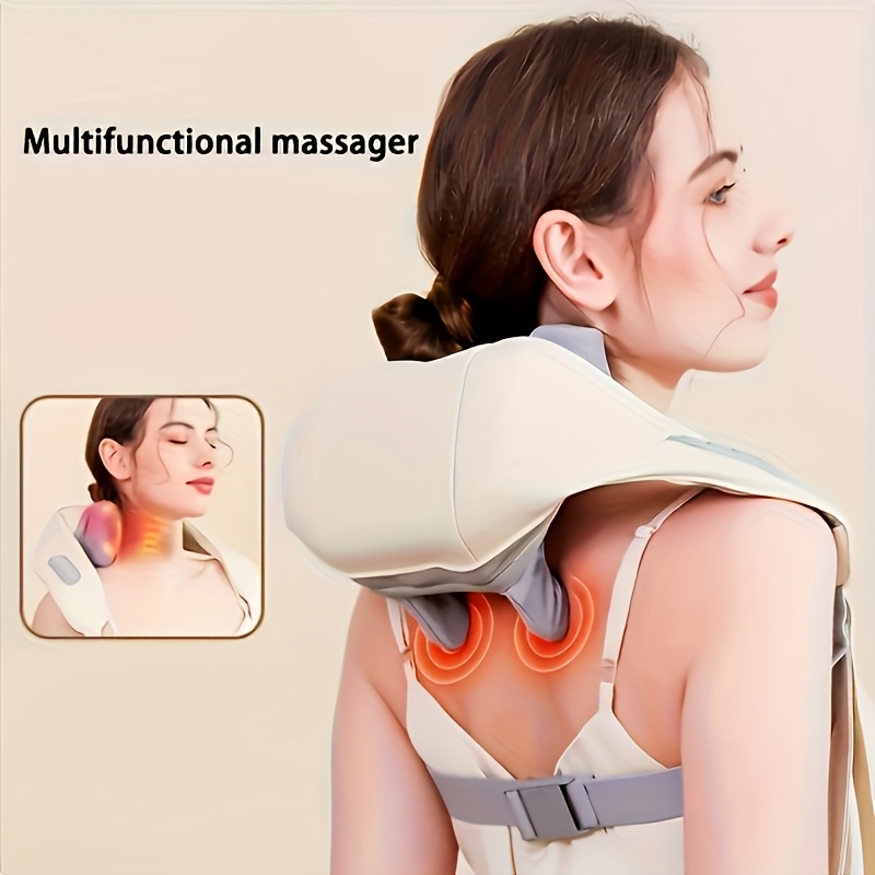 

Portable Deep Tissue Massager With Heat, Usb Rechargeable Finger Pressure For Neck, Back, Shoulder, And Leg - Unisex Ideal New Year Gift, Waist Support, Lithium Battery, ≤36v