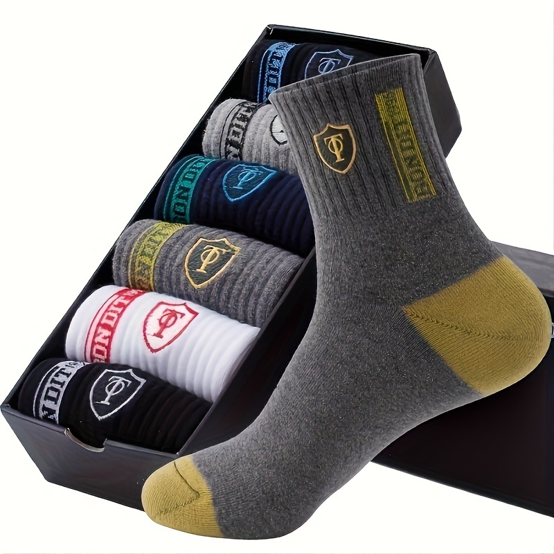 

Men' Breathable Sailor Socks, 5-pack Comfortable Casual Soft Warm Socks For Winter And Fall, , Hand Wash Only