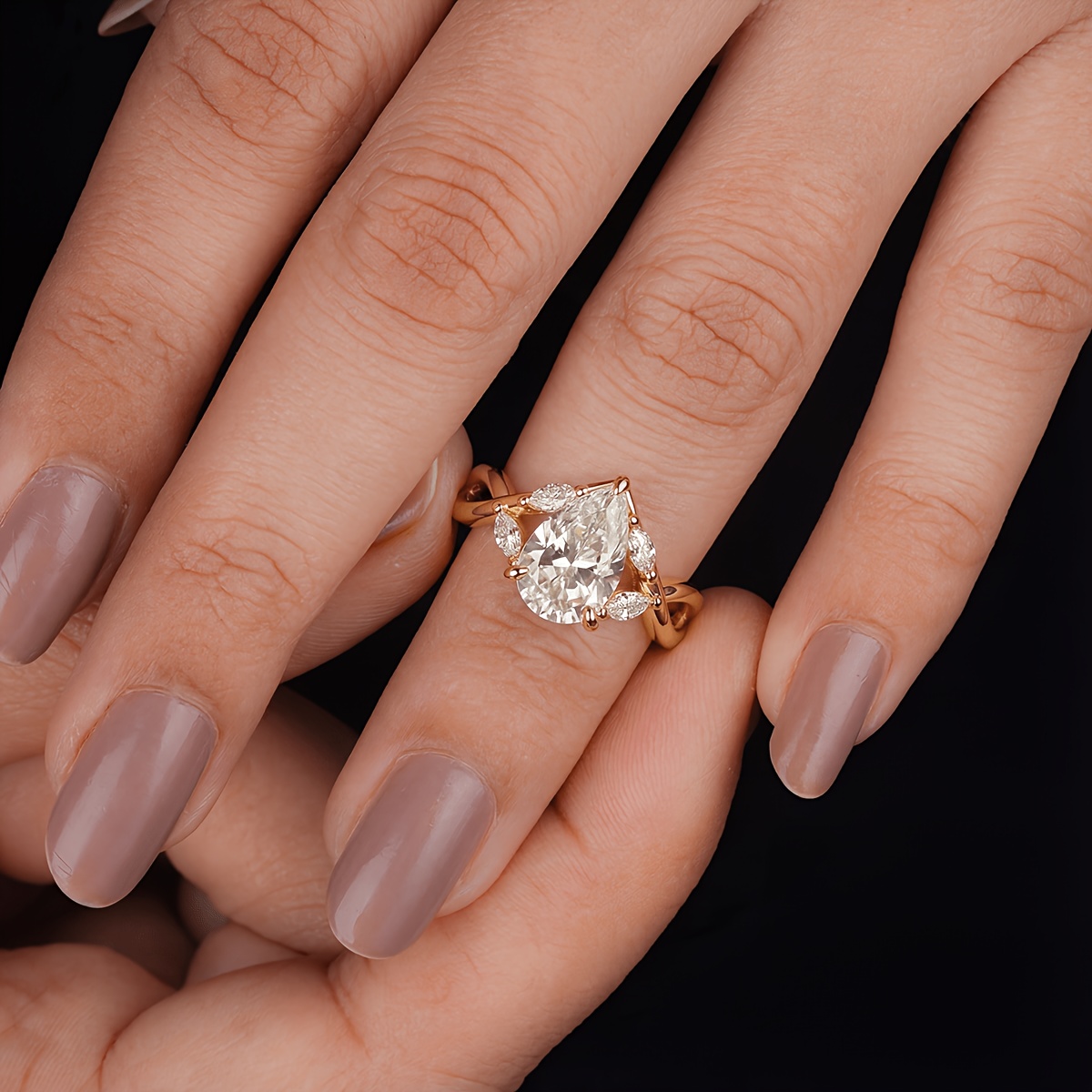 Women's Unique Crossover Teardrop Ring, Autumn Winter Gift