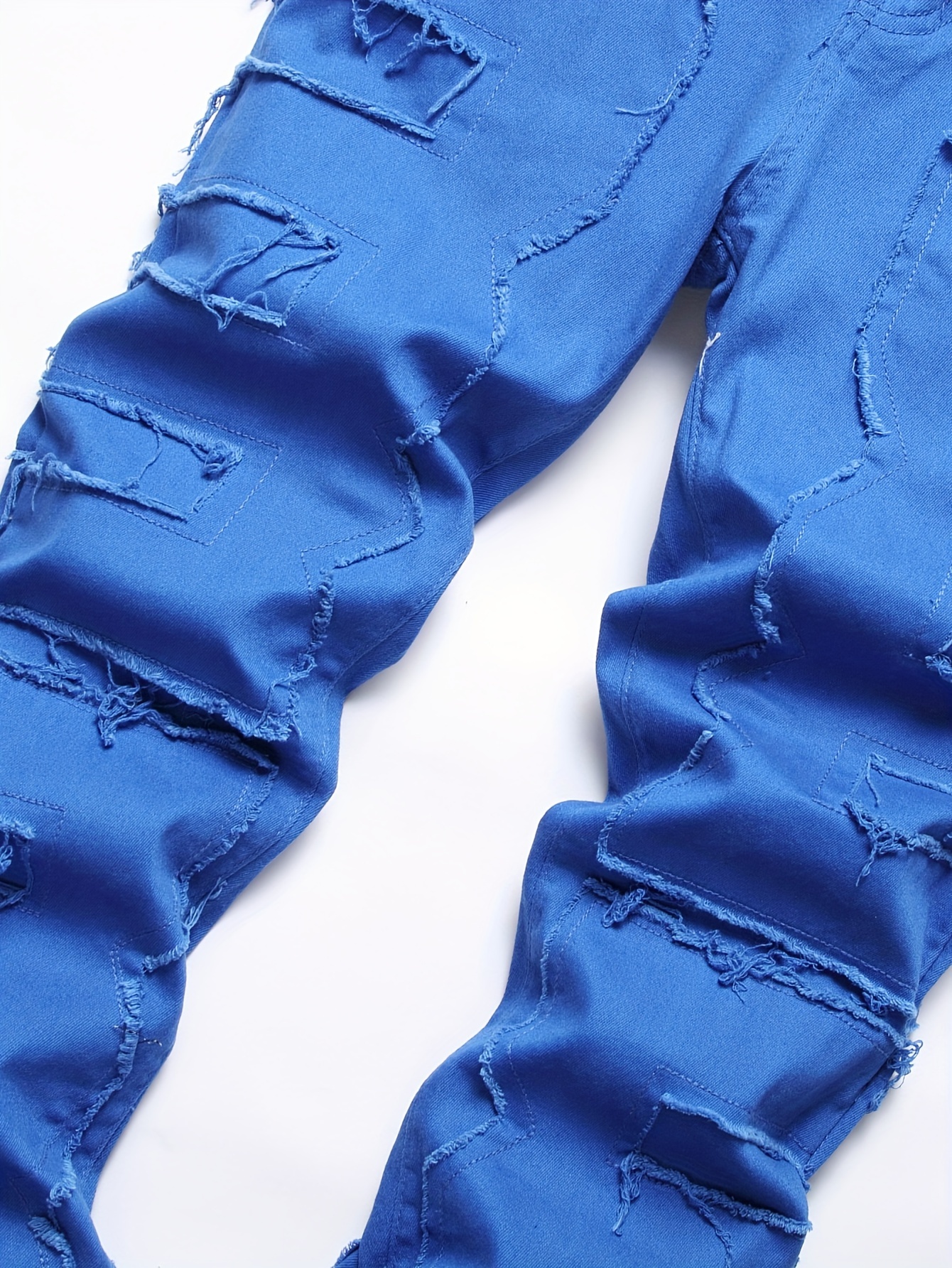 boys stylish ripped denim jeans fringe detail Temu Colombia