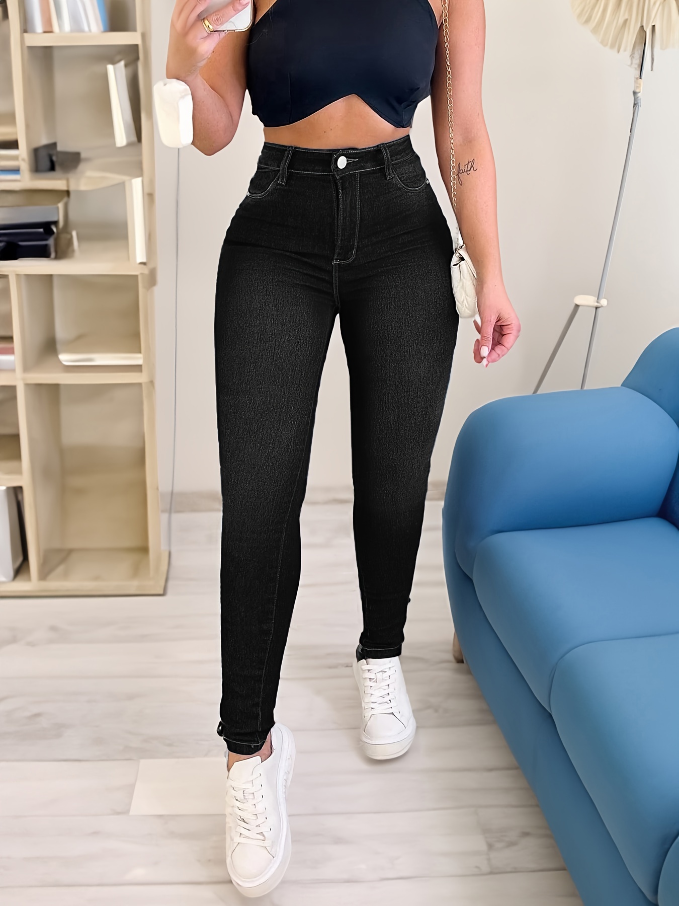 women's plain slim fit jeans