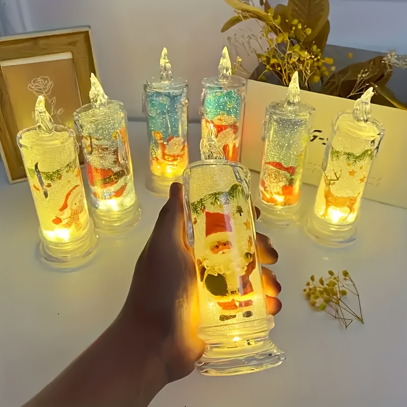 led candle lights with flickering flame effect - realistic wax-free simulated candles with built-in led, plug-in/usb-powered, durable plastic indoor christmas, valentine s & easter decorations, easy /plug replacement, safe flameless candle lights for home, parties, church, and weddings, decorative big candles, candle for gift, mini candle, large scented candles, christmas candles 4