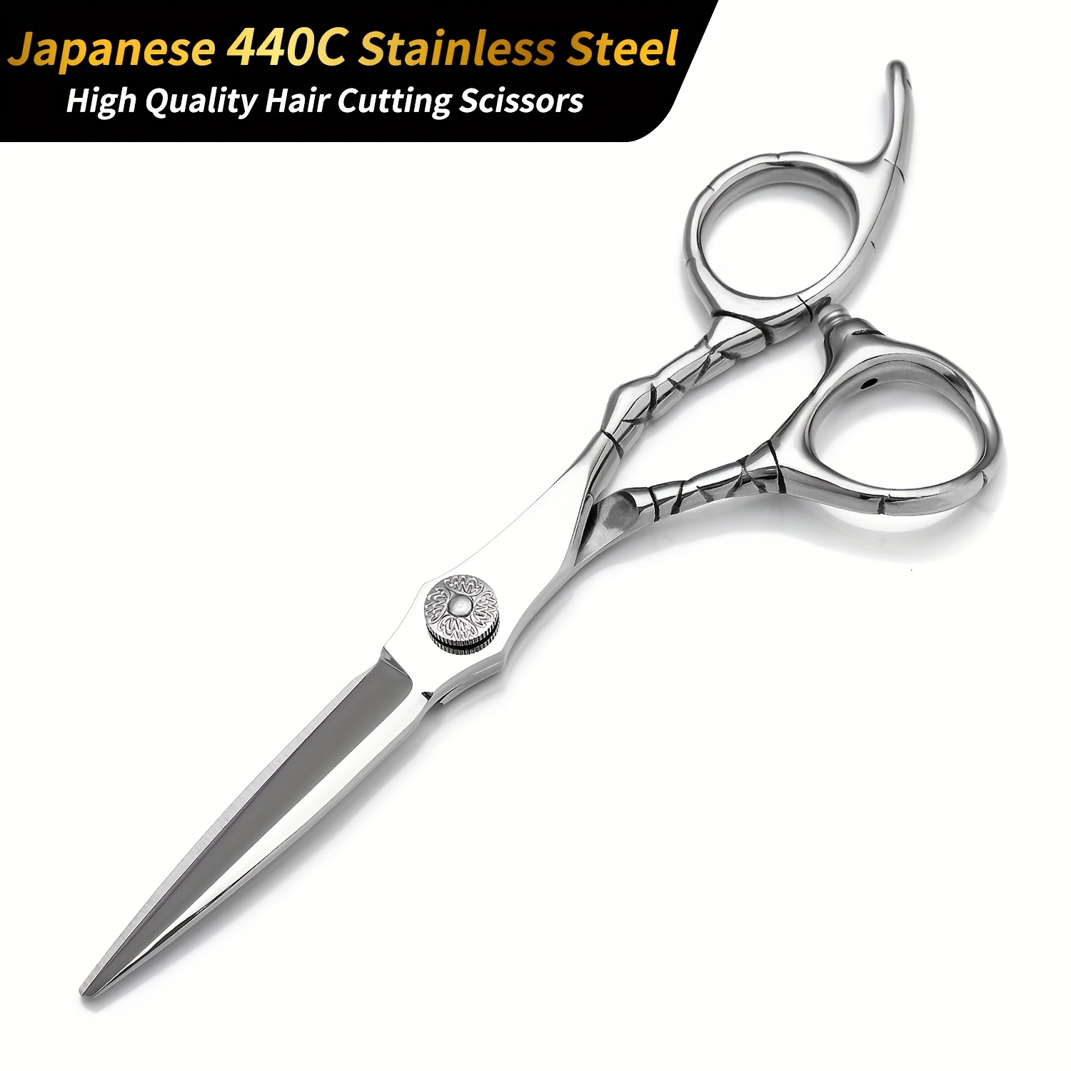 TEMU 6.5 Inch 440c Stainless Steel Professional Hair Scissors Cutting Shears Barber Salon Household Hair Cutting Scissors Hair Shears