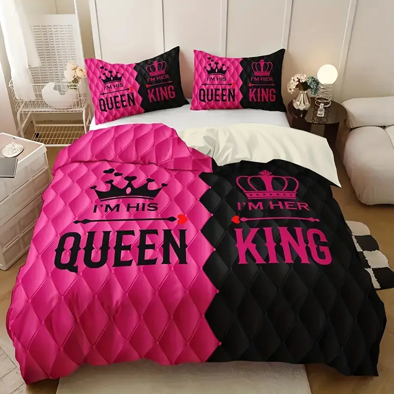 3pcs couples print duvet cover set with 1 duvet cover 2 pillowcases without pillows home dorm high definition contrast exuding and Product details 6