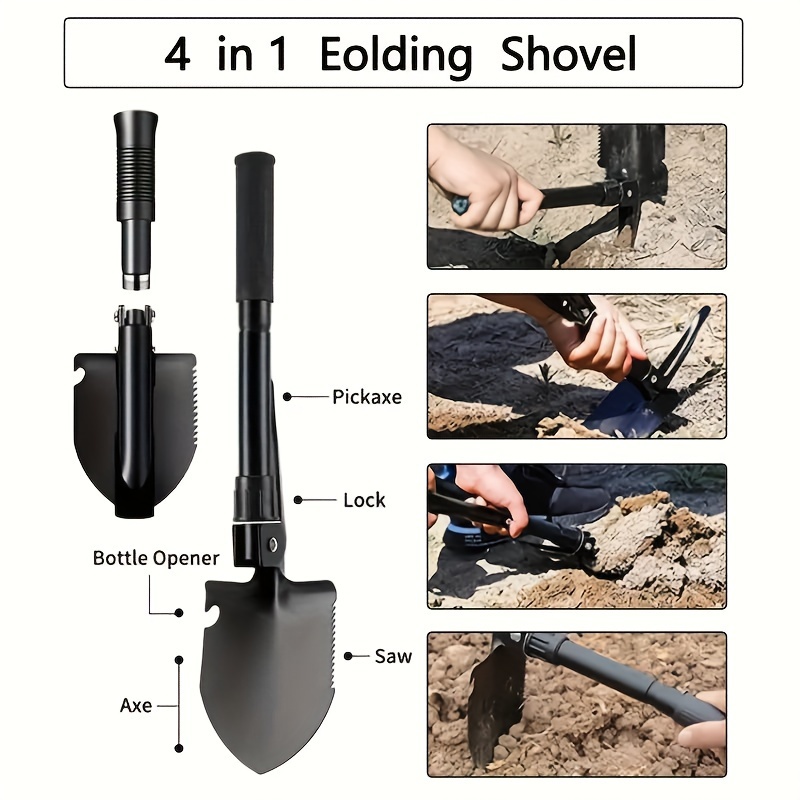 

1pc Small Multi-function Military Portable Folding Camping Shovel, Garden Outdoor Tool.keep It In The Car For Backup. It Doesn't Take Up Space.novelty Item