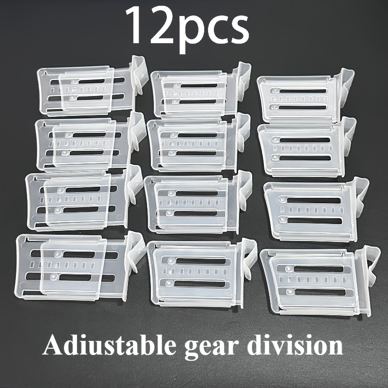 1 12pcs adjustable refrigerator space distributor suitable for beverages and   extended refrigerator partition organizer side door storage space   freezer storage space keep items in order
