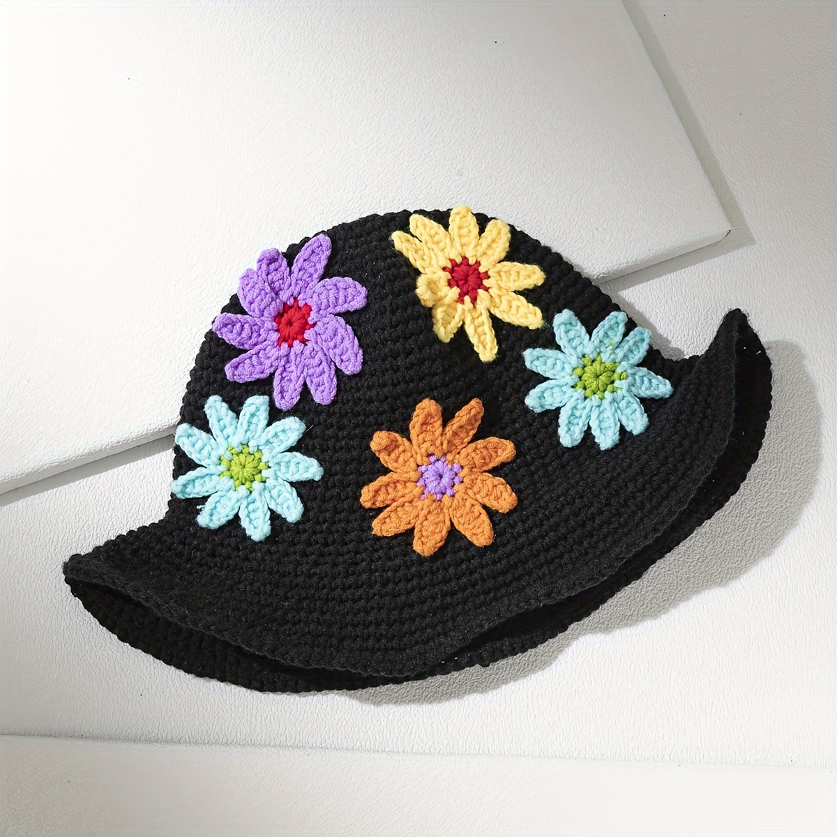 1pc Retro All-match Floral Hand- Bucket Hat Fisherman Hat Suitable For Daily Styling