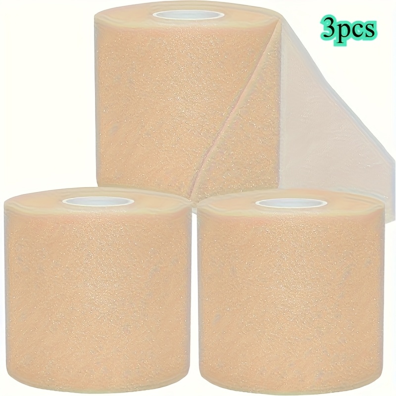 Image of 3 Rolls -grade Sports Protection Tape Compatible For Joint, & - Breathable Adhesive Cushioning With Foam Backing, Easy-tear Care For Athletes, Physical, Joints & Muscles -