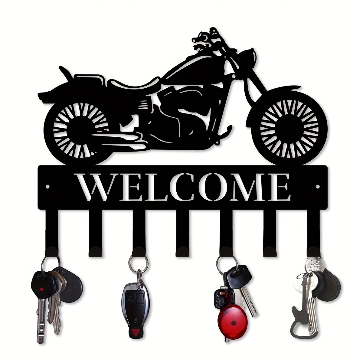 

1pc, Wall Motorcycle Metal Key Hanger, Multi-purpose Clothes Bag Key Hook, Decorative Living Room Wall Hook, Metal Wall Decor For Offices, Hallways, Entrances, Easy To Install Wall Key Holder