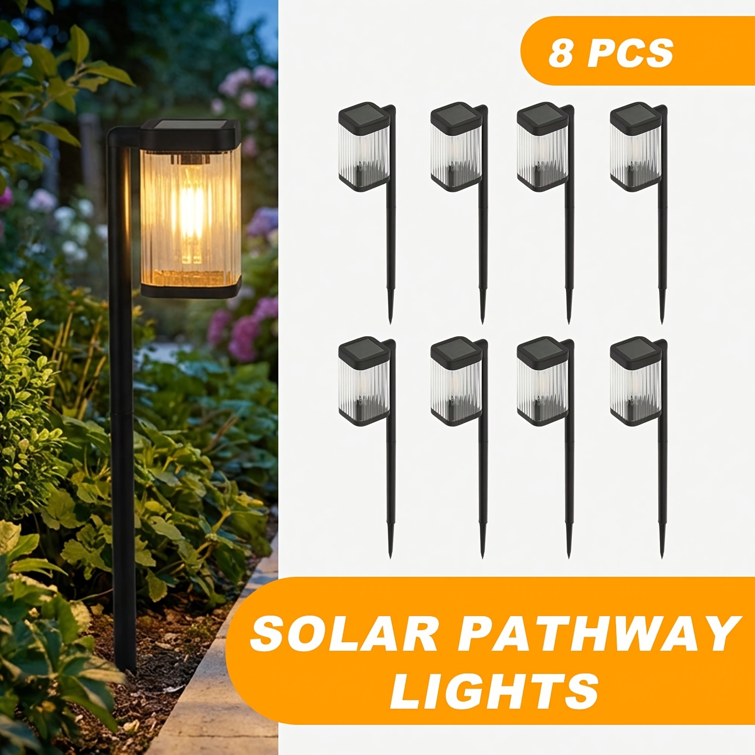 TEMU Solar Pathway Lights Outdoor, Upgraded Outdoor Solar Lights For Outside Up To 12hrs, Ip44 Solar Garden Lights For Yard Landscape Path Walkway