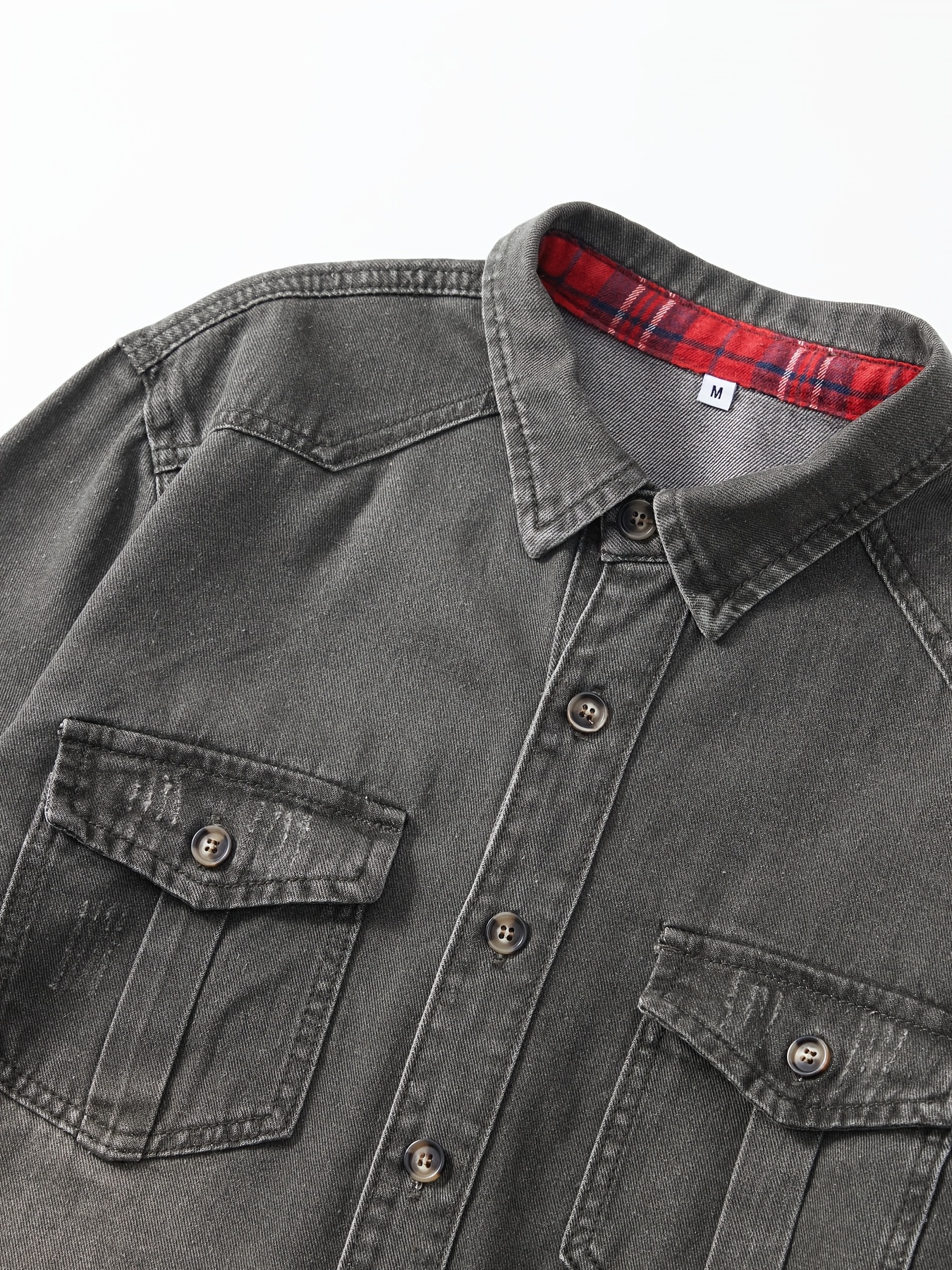 New Men'S Jeans Shirt Retro Fashion Streetwear Brand Casual Denim Shirt Men