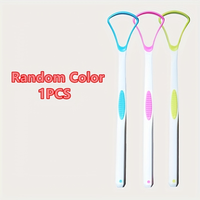 1pcs Random Color Tongue Scraper, Tongue Coating Cleaning Scraper, Cleaning Bad Breath, Tongue Cleaner, For Oral