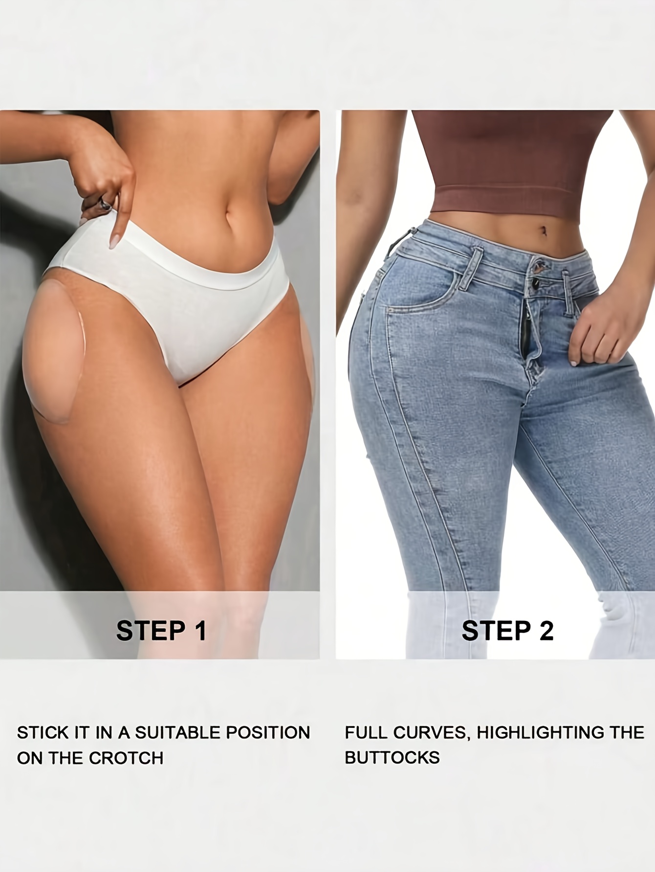 2pcs Set of Women's Sexy Invisible Design Reusable Butt Silicone Pads for Physically Lifting and Shaping Hips, Hip and Butt Support Patches for Enhanced Appearance, Suitable for Women of All Body Types
