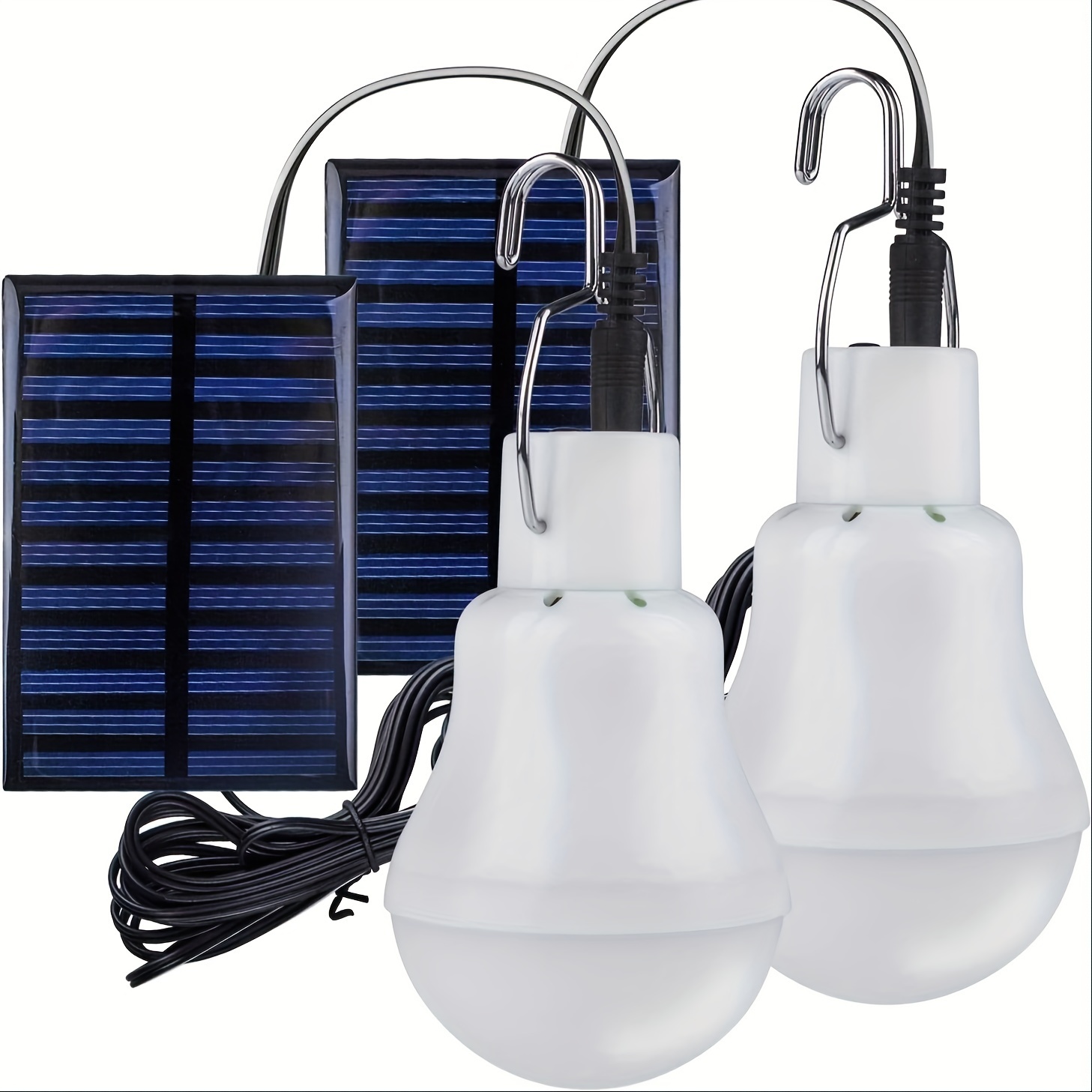 

1/2pcs Solar Led Light, Outdoor Emergency Light Bulb With Solar Panel, Rechargeable Bulb, Hanging Yard Garden Light, Camping Light
