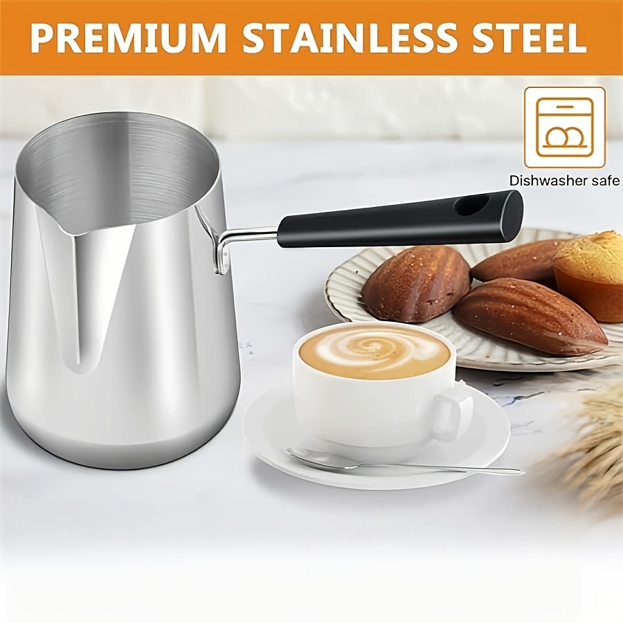 Stainless Steel Turkish Coffee Pot with Pouring Spout