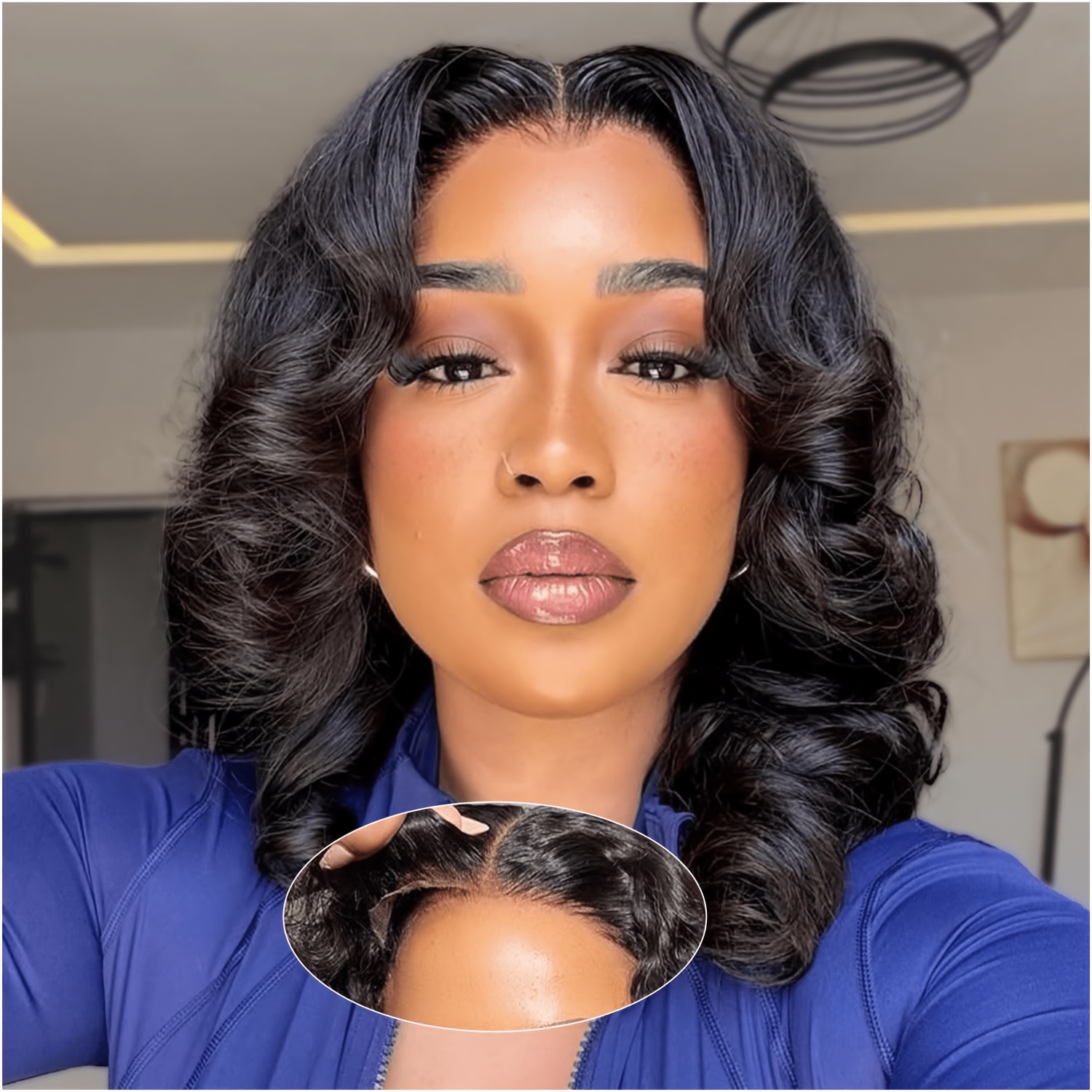 Body Wave Bob Wig Human Hair Suitable For Women With 4x4 Hd Lace Closure, Pre Bleached Pre Cut Hairline, 150% Density Bob Wigs For Look, , No Maintenance Required
