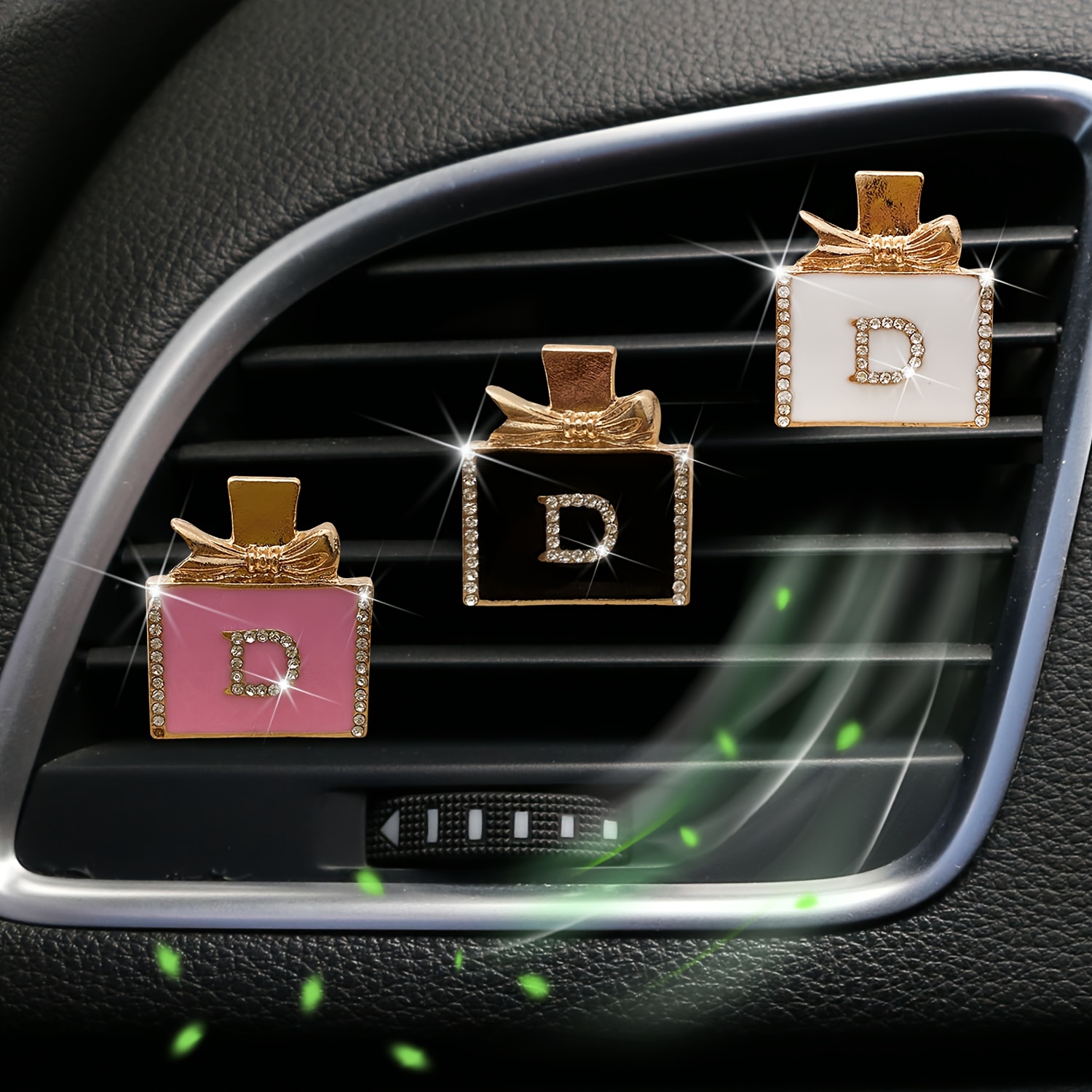 

Elegant Diamond Perfume Bottle Car Air Freshener: Women' Air Freshener With Fragrance Source - Scented Slips For Your Air Conditioning Blade