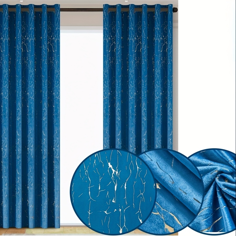 1pc, Hot Golden Tech Cloth Curtain, Thick Cloth Decorative Curtain, Size 140cm X 260cm