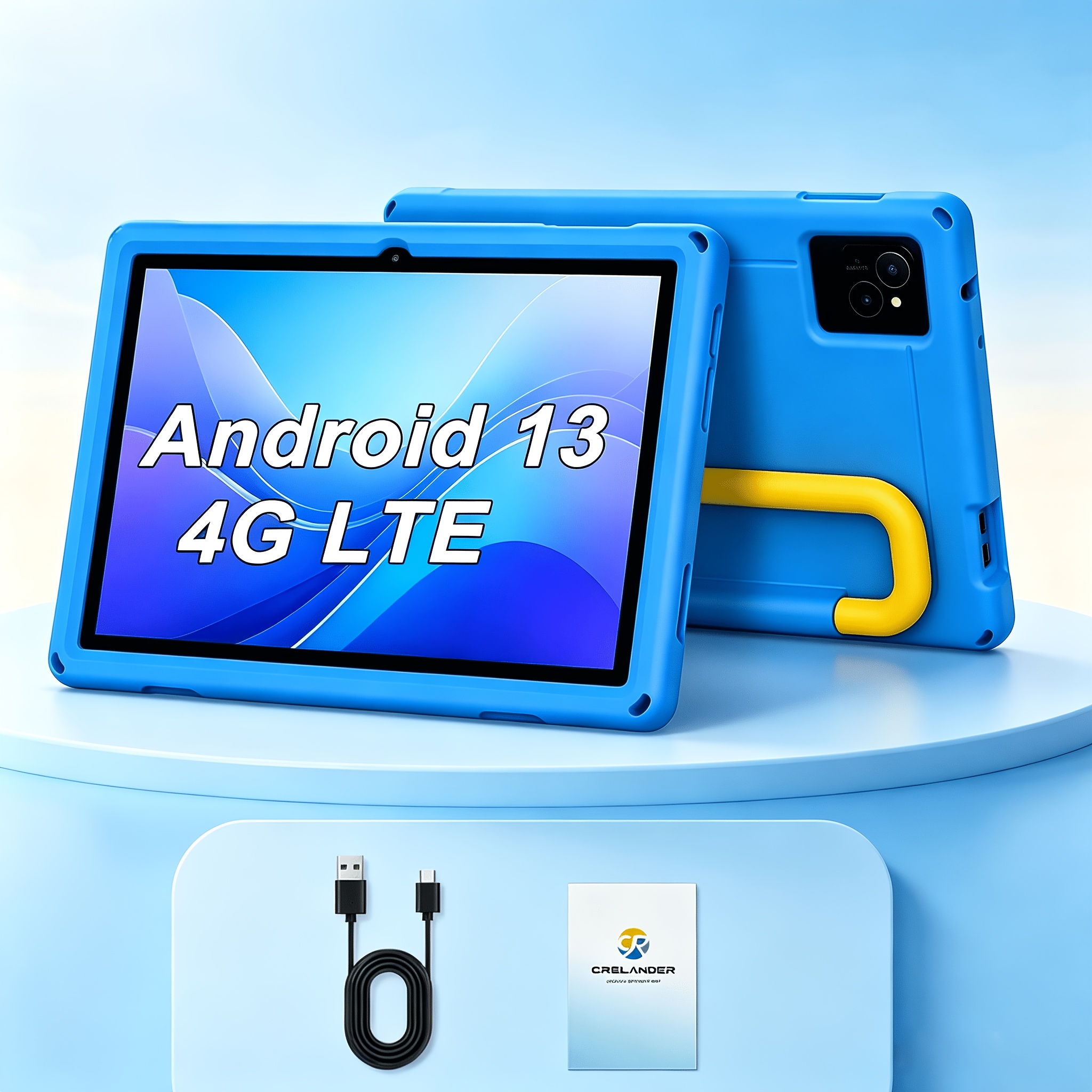 Image of Crelander 10.1 Inch 4g Lte 13 Tablet Core Processor, 2-in-1 Tablet 20gb (4+16gb Expandable) 64gb Rom Storage, 1280x800 Ips Hd Screen, Dual Camera With Protective Case, Tablet, Pad, Tablet, Pad