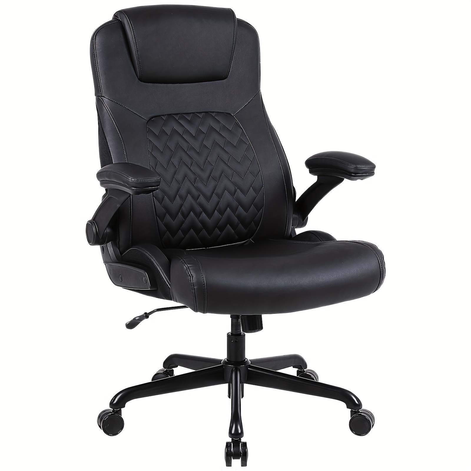 An Ergonomic Office Chair With A High Weight Capacity Suitable For Heavy Individuals, Providing Lumbar Support And Featuring Flip-up Armrests For Added .