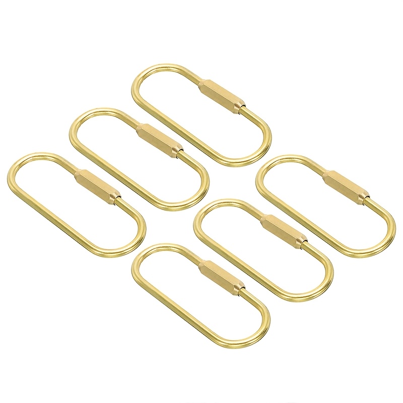 TEMU 6pcs Brass Bag Clip Screw Lock Key Chain Organizer Holder Key Rings