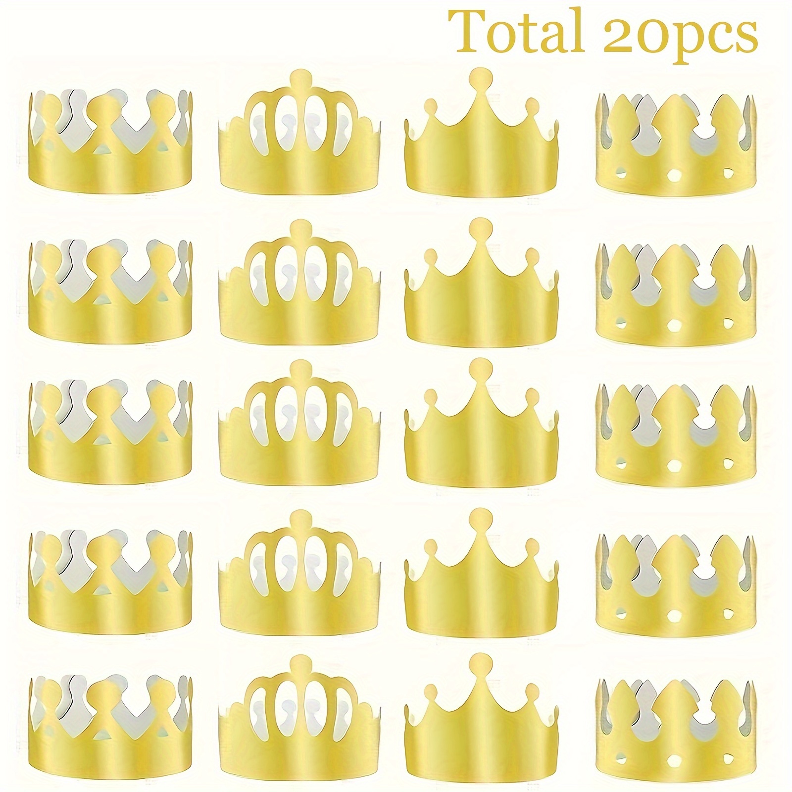 

20pcs Paper Crown Crowns Party Crown Hat Cap For Birthday Celebration Photo Props