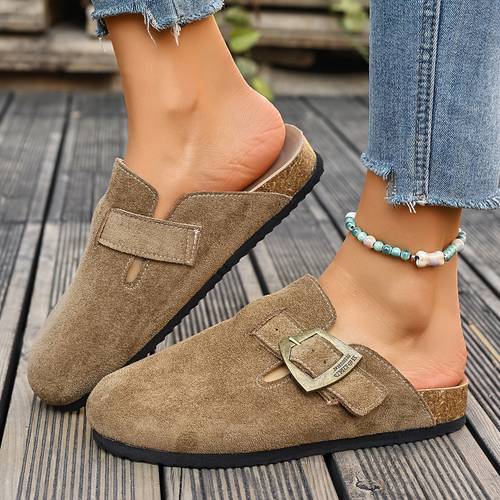 dames ploegschoenen zijn comfortabel, veelzijdig, retro koperen gesp, modieus en elegant, eva platte schoenen, dagelijks woon-werkverkeer, kurkenbinnenzool, hoogwaardige vier-seizoen schoenen, dames schoenen
