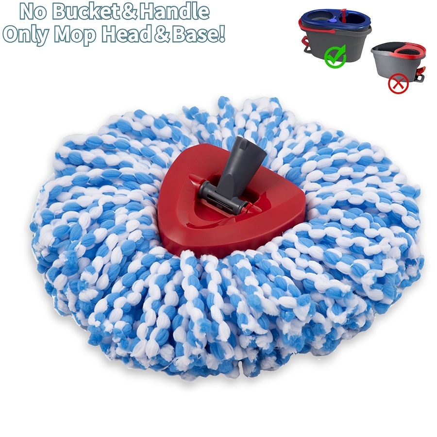 TEMU Spin Mop Replacement Heads Microfiber - 2 Fit, Safe For All Hard Floors With Extra Mop Base Refill (blue)