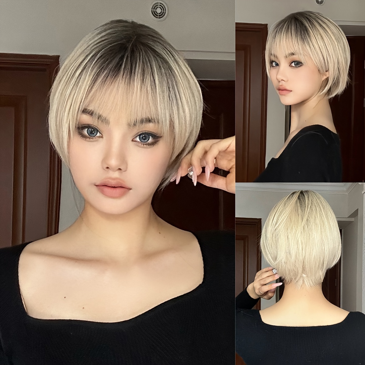 

Chic Short Bob Wig For Women - Straight Synthetic Hair, Natural , Perfect For Daily Wear & Parties