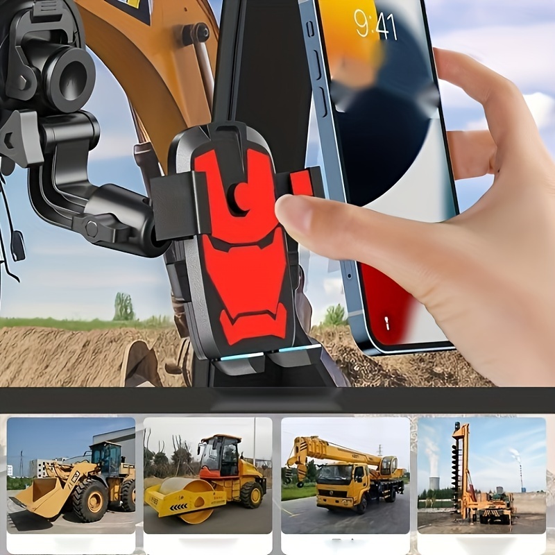 

Heavy-duty Abs Excavator Mobile Phone Mount, Shockproof Universal Bracket With Suction Cup Base For