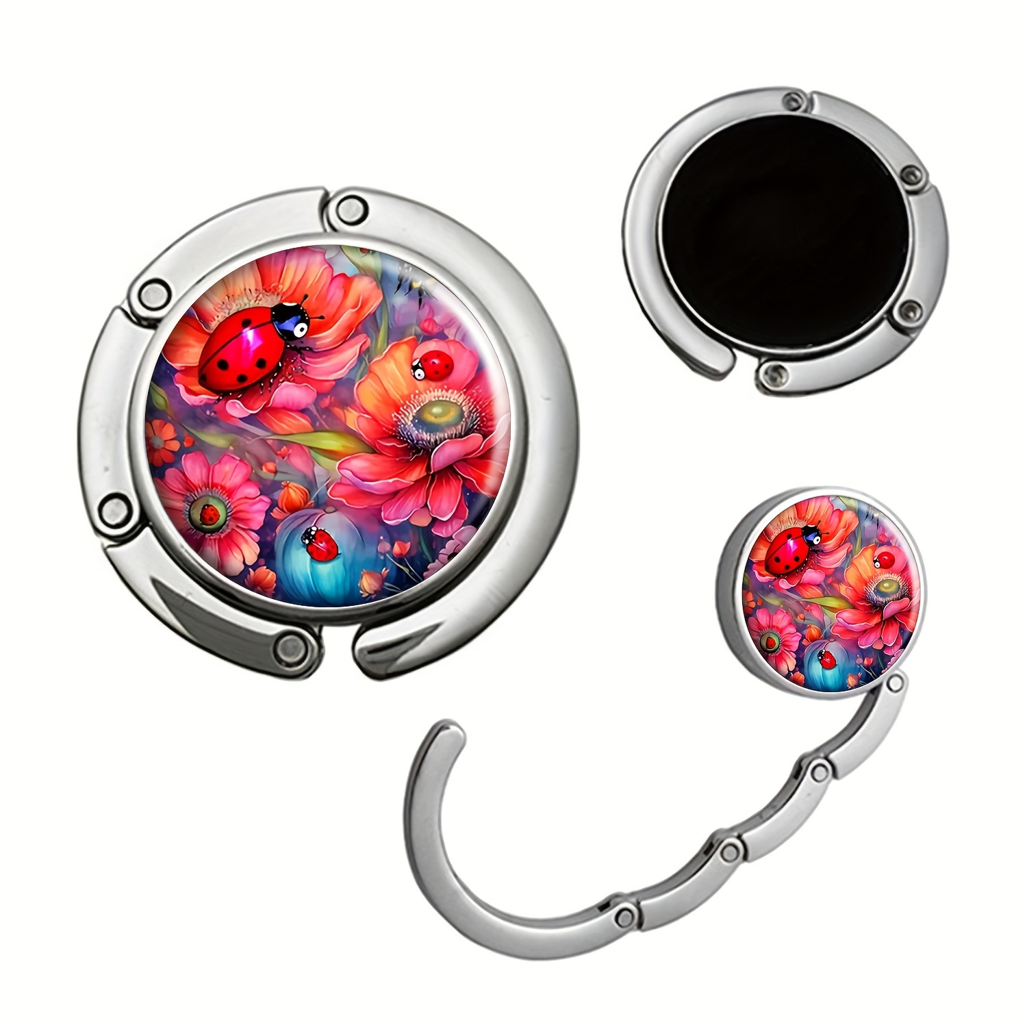 

Purse Hanger Purse Hook For Table Foldable Handbag Storage Folding Decor Table Hook Travel, Cute Ladybug