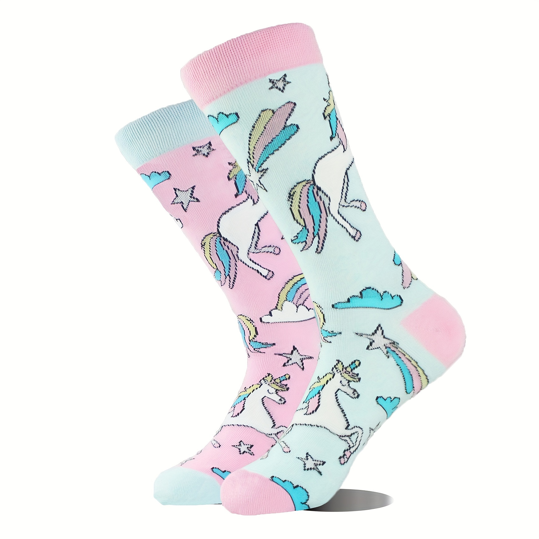 

1 Pair Of Unisex Cotton Fashion Novelty Socks, Funny Cartoon Horse Patterned Men Women Gift Socks, For Outdoor Wearing & All Seasons Wearing