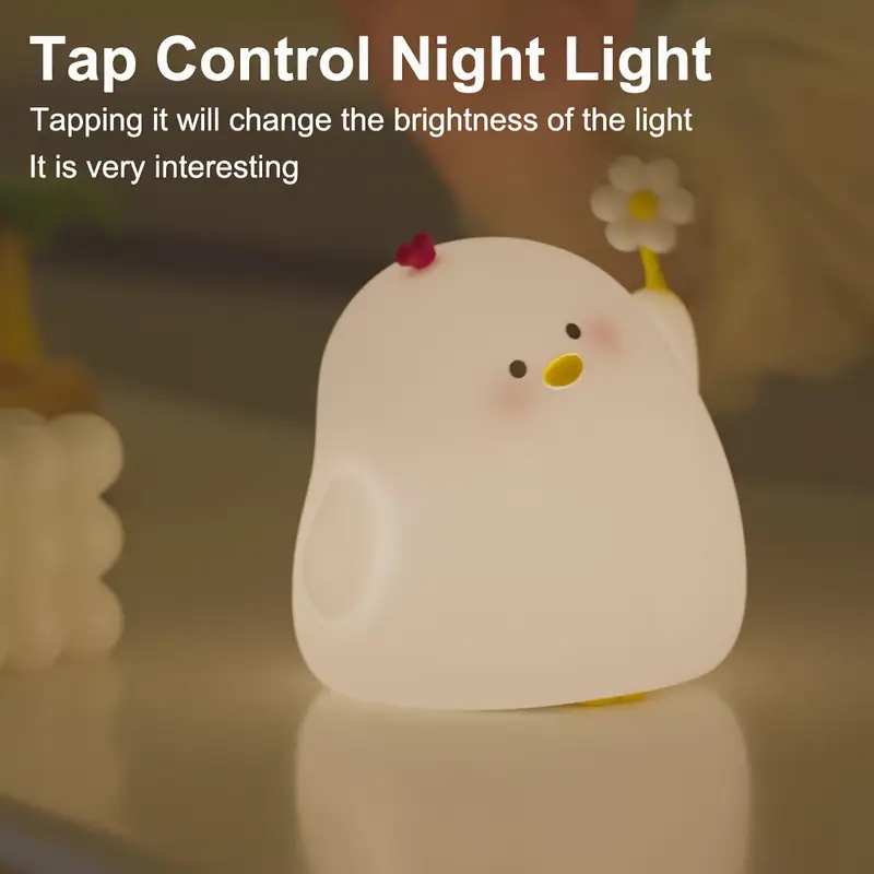 1pc cute light 1200mah battery led bedside lights tapping control 3 level brightness adjustable 30 minute timer great gift for birthdays christmas for Product details 2