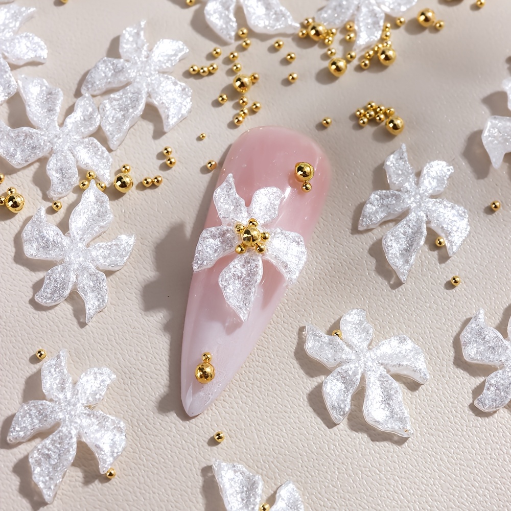 3d floral nail art jewelry with   satin petals mixed sizes suitable for nail salon y2k spring summer nail decorations 3d nail design for diy manicure wedding prom accessories