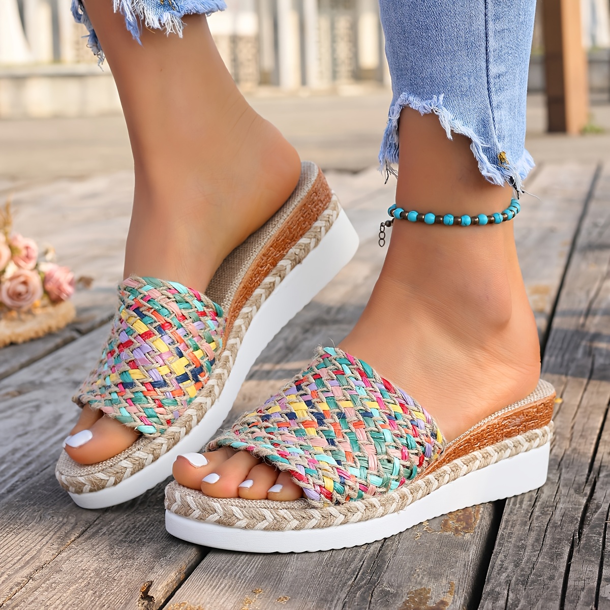 TEMU New Summer Platform Sandals For Women, Open-toe Slip-ons., Women Shoes