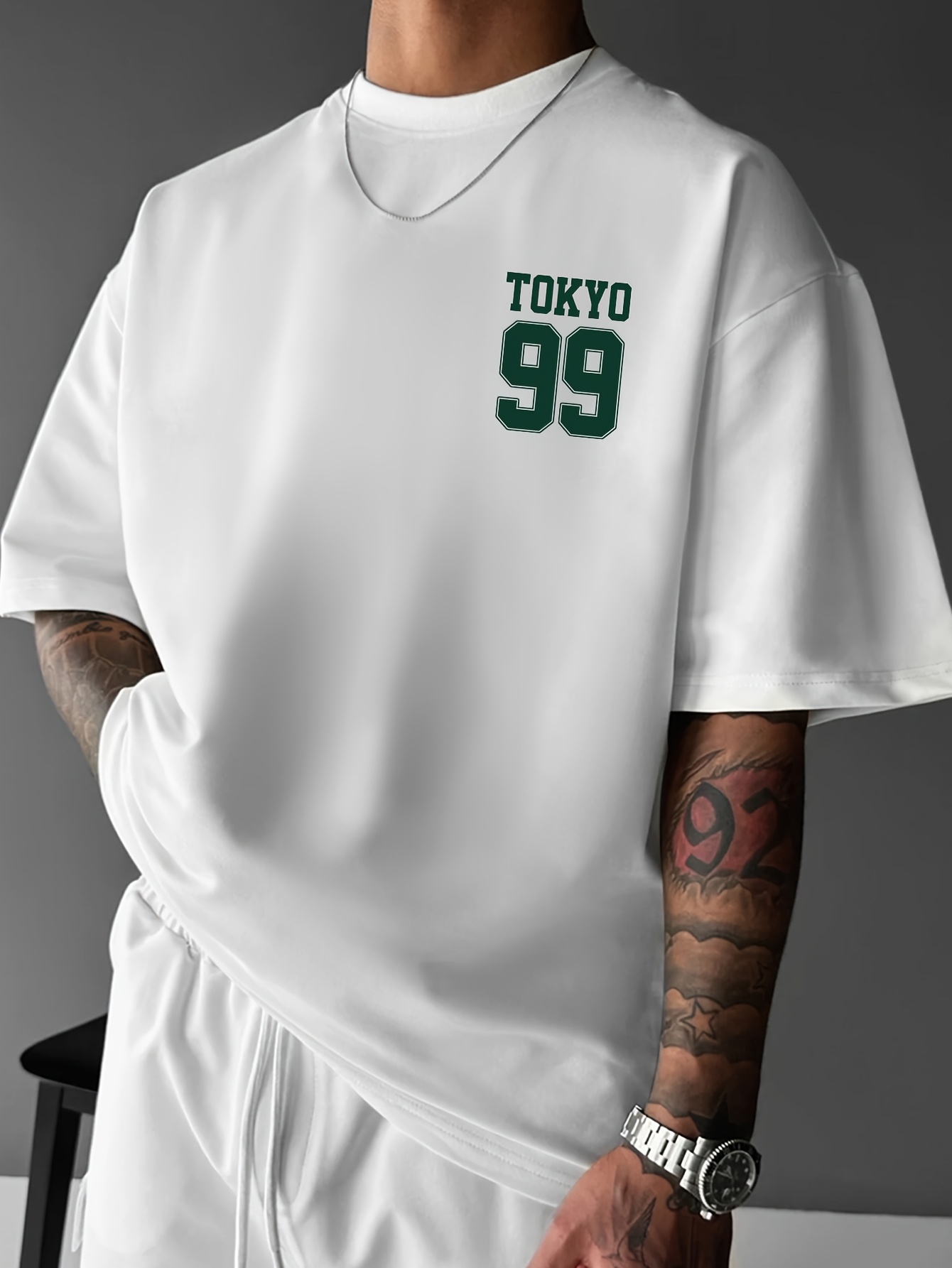 mens street style graphic t shirt tokyo 99 crane design - Temu Oman