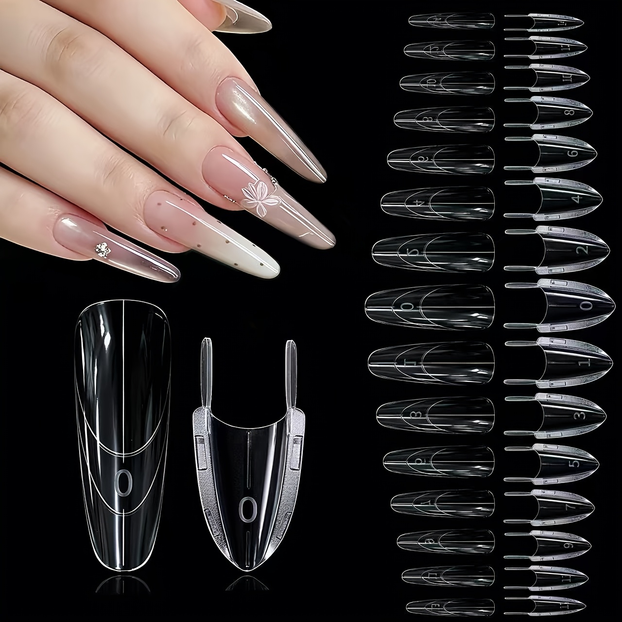 4 Types Sandwich-Style No-Fix Quick Extension Nail Forms