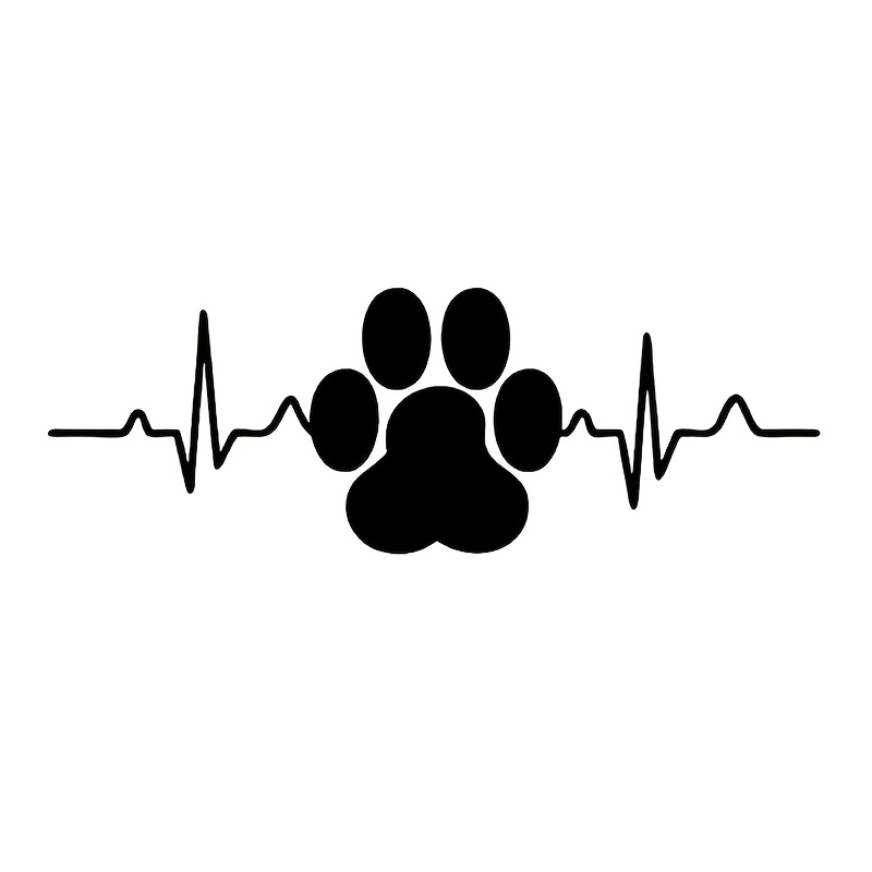 

Dog Paw Heartbeat Stickers Are Suitable For Cars, Trucks, Suvs, Windows, Laptops, Walls, Motorcycles, Helmets, Refrigerators, Covers, And Vinyl -resistant Stickers (1pc).