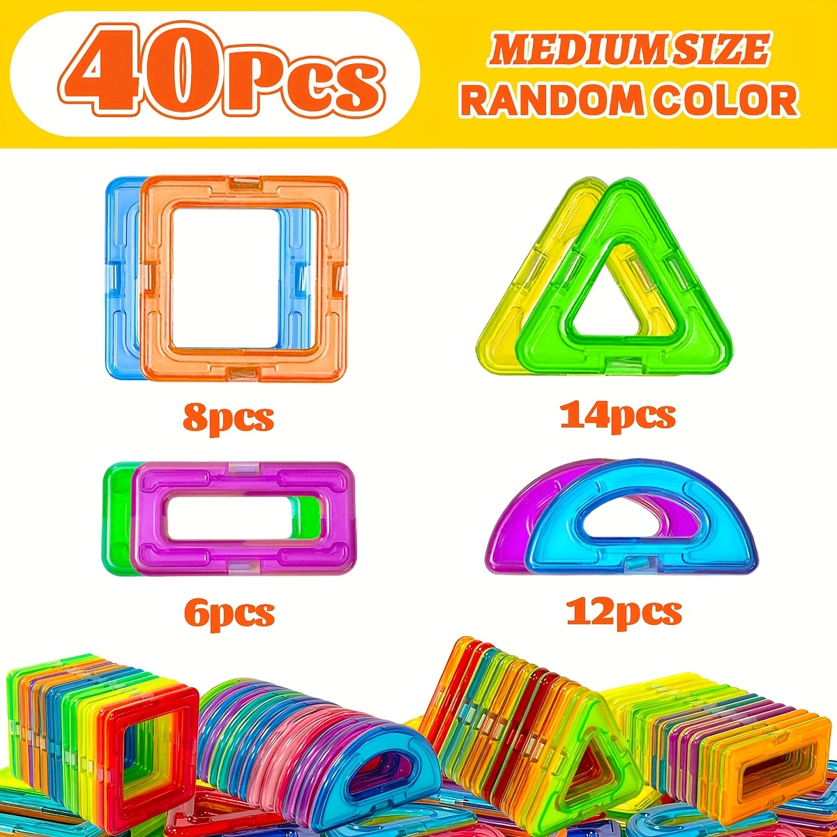 childrens magnetic building blocks set 40 80 100pcs stem education building toys abs material better   childrens     childrens creative learning puzzle gift