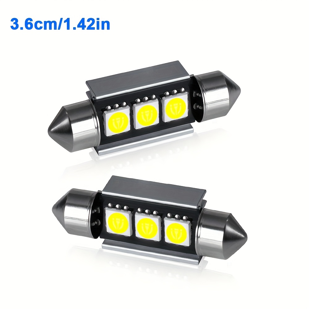 TEMU 2pcs High Brightness New Led Car Turn Signal Lights Equipped With 5050 High-brightness Led Beads Available In Full Sizes: 31/36/39/41mm Suitable