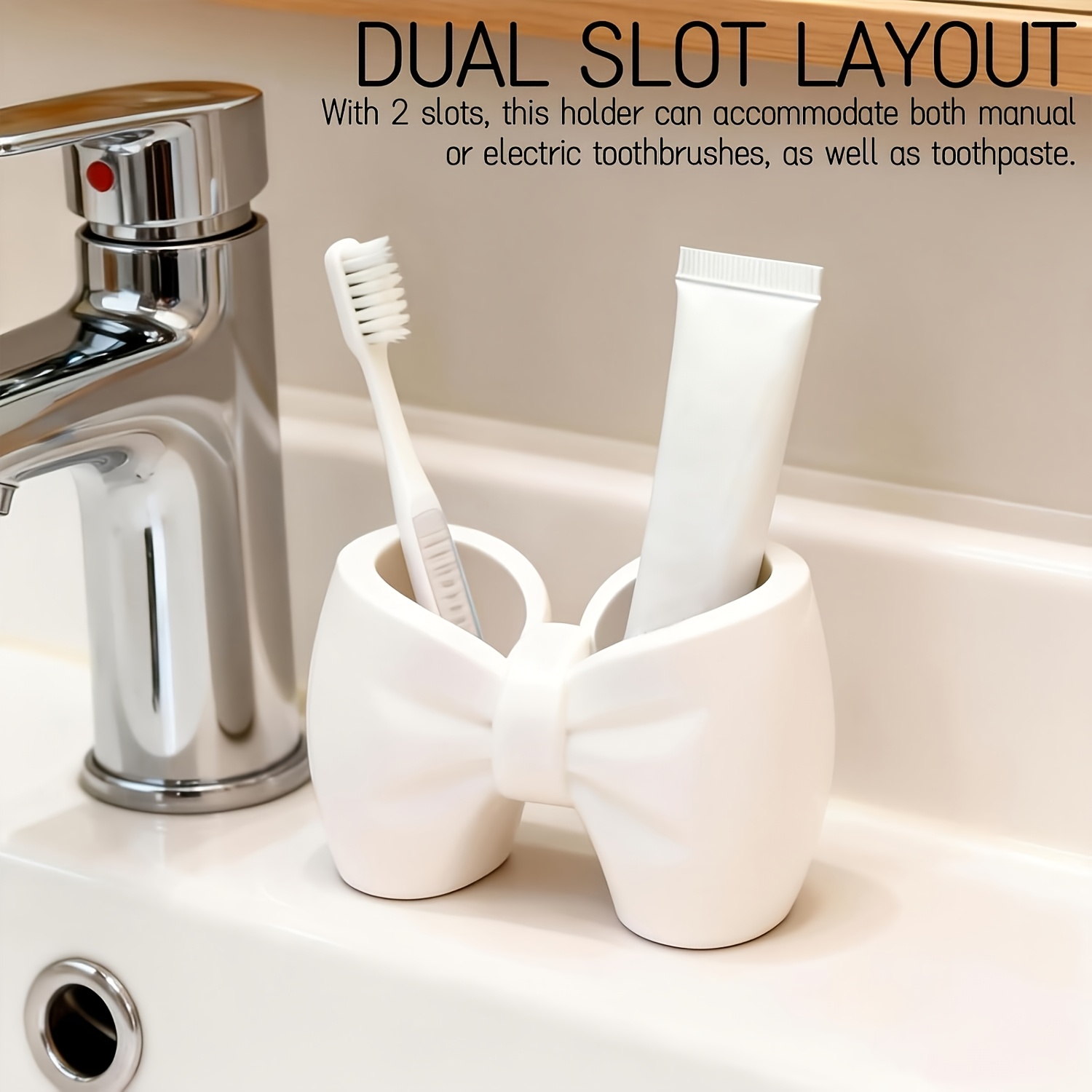 TEMU Boîte de rangement cosmétique, organisateur de nœud, porte-brosse à dents, convient pour les pinceaux de Cosmétique, les crayons à sourcils, les