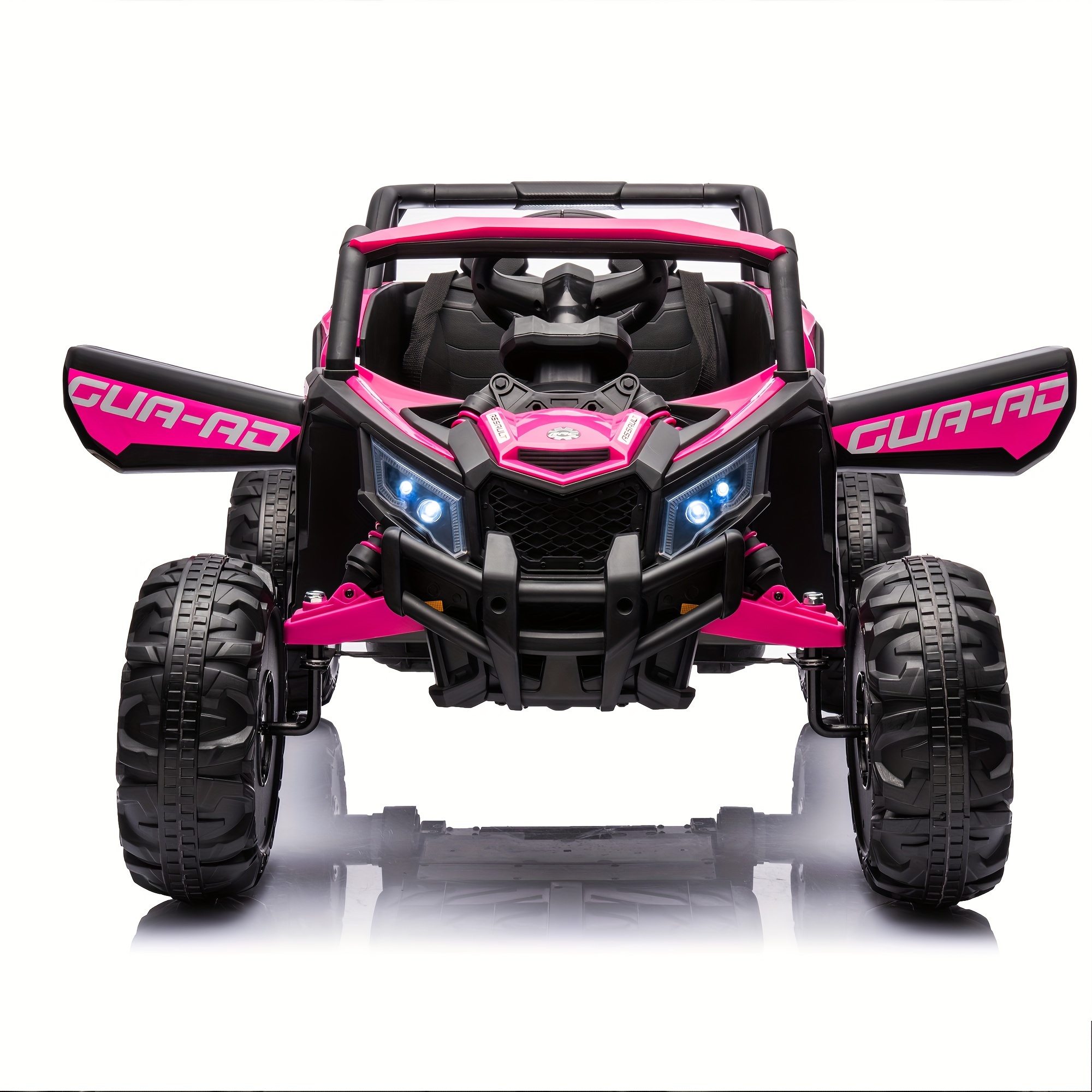 

1pc Battery Operated Car, 12v Electric Car With Remote Control, Music Player, 3 Speeds, Suspension, Power Car Wheels, Ride On Truck Gift, Pink