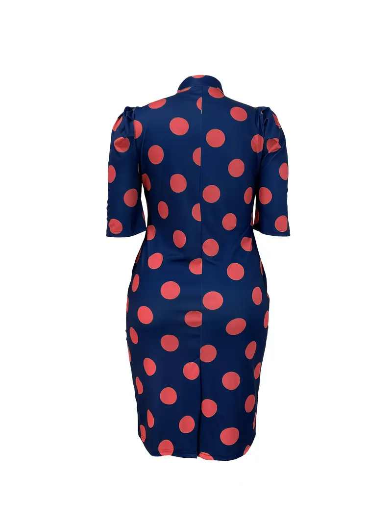 blue dress with red polka dots Simple blue polka dot dress with red accents from belt and heels. Just pure gorgeousness!! #modcloth #stylegallery