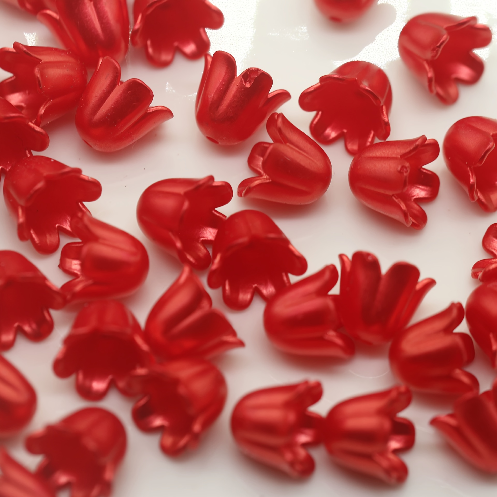 Big Red Wind Chime Flower Bead Set, 200pcs