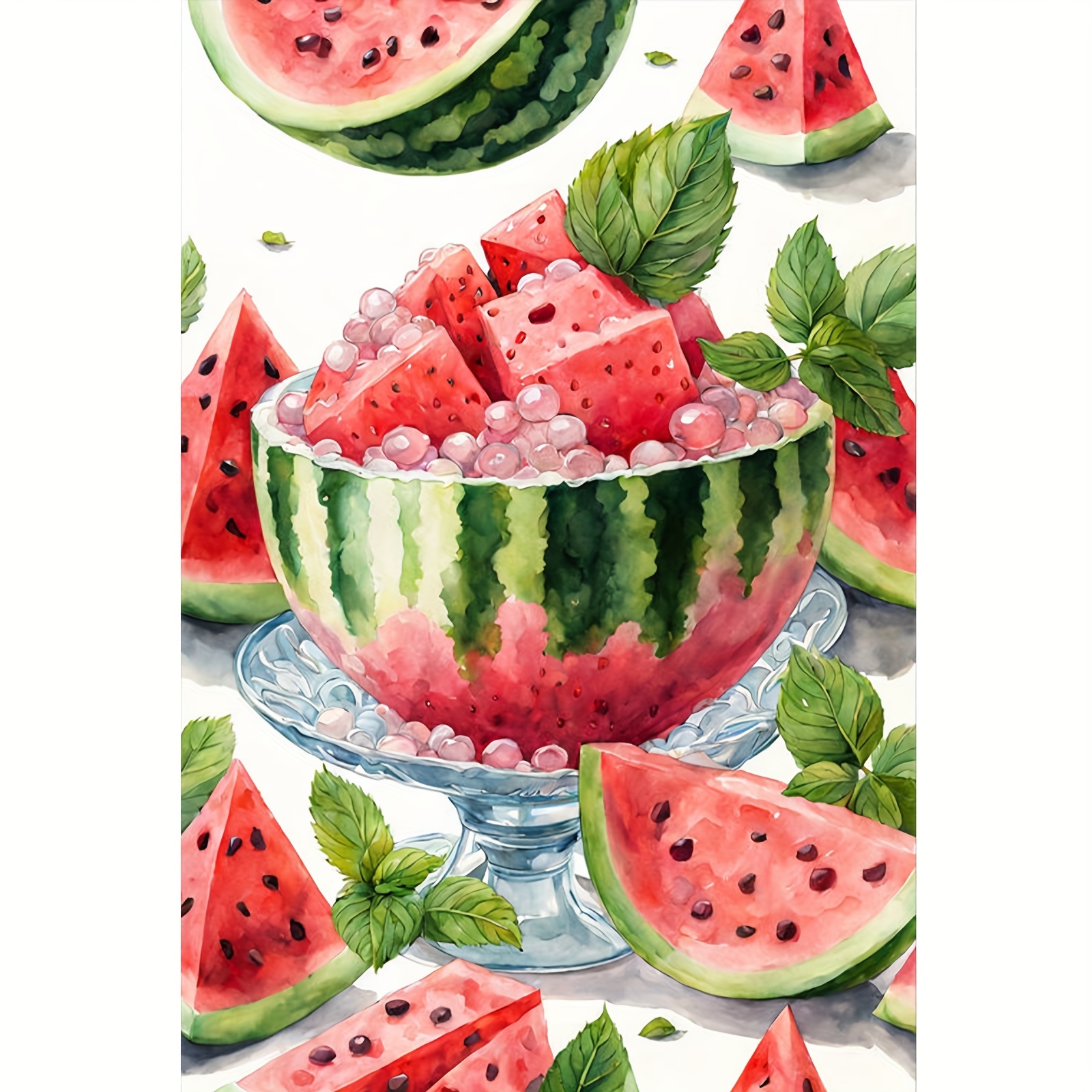 

Diamond Painting Kit: Watermelon Theme, Round Diamond Shapes, Acrylic () Material